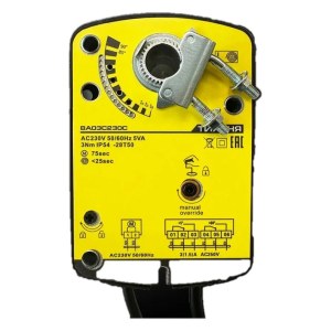 Электропривод ТИХОНЯ VA10S230S (OEM) ON/OFF, 10 Н·м, 230 В, с возвратной пружиной с 2 доп. переключателями